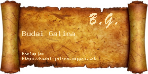Budai Galina névjegykártya