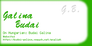 galina budai business card